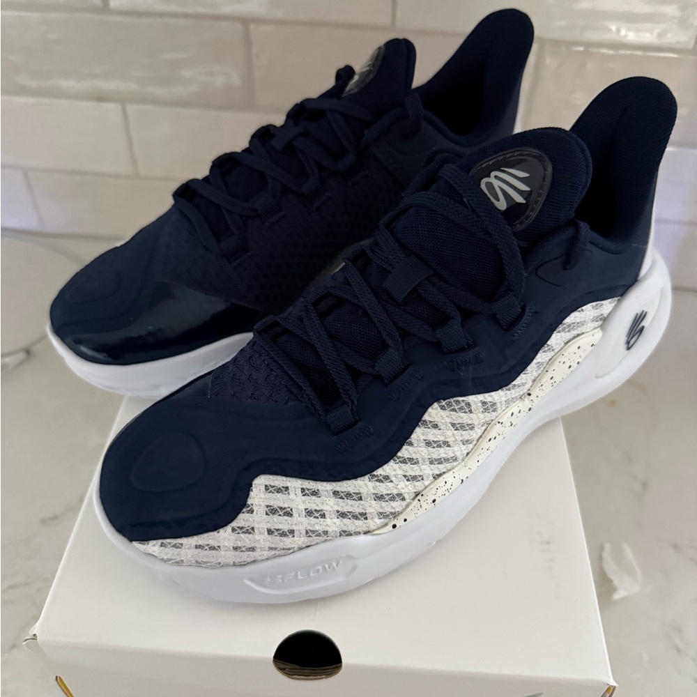 Under Armour Navy and White Athletic Shoes